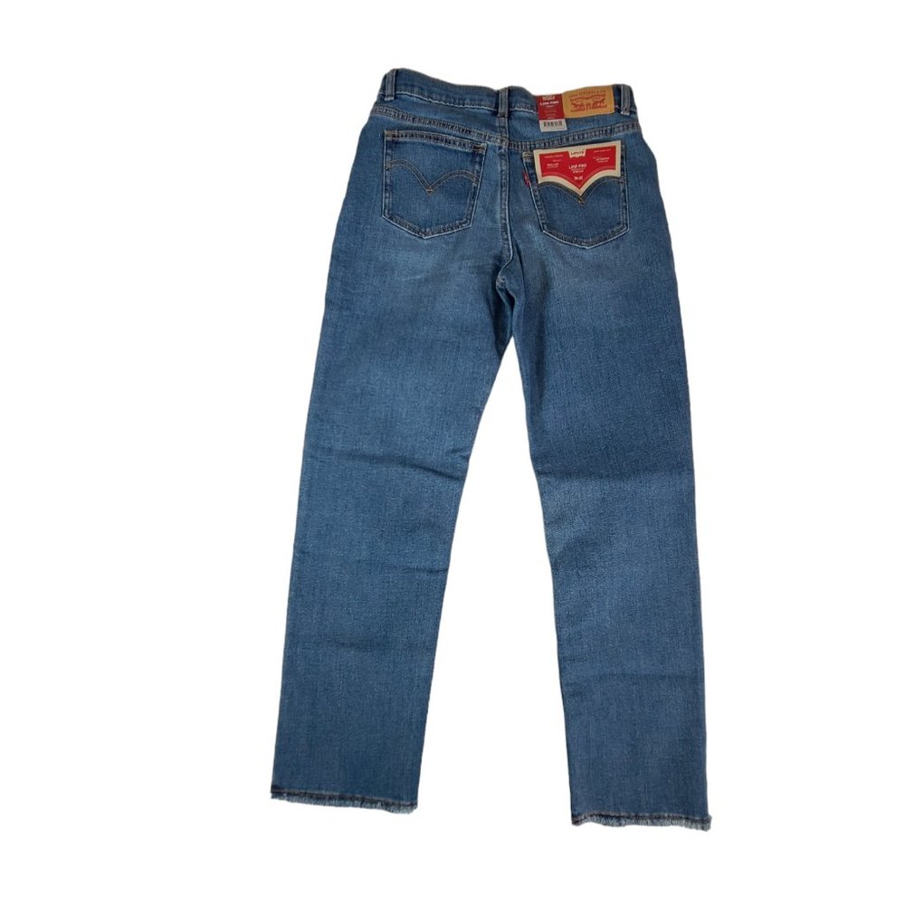Levi's Girls Size 12R Blue Solid Low Pro Straight Cut Jeans Mid Rise NWT - Picture 2 of 14